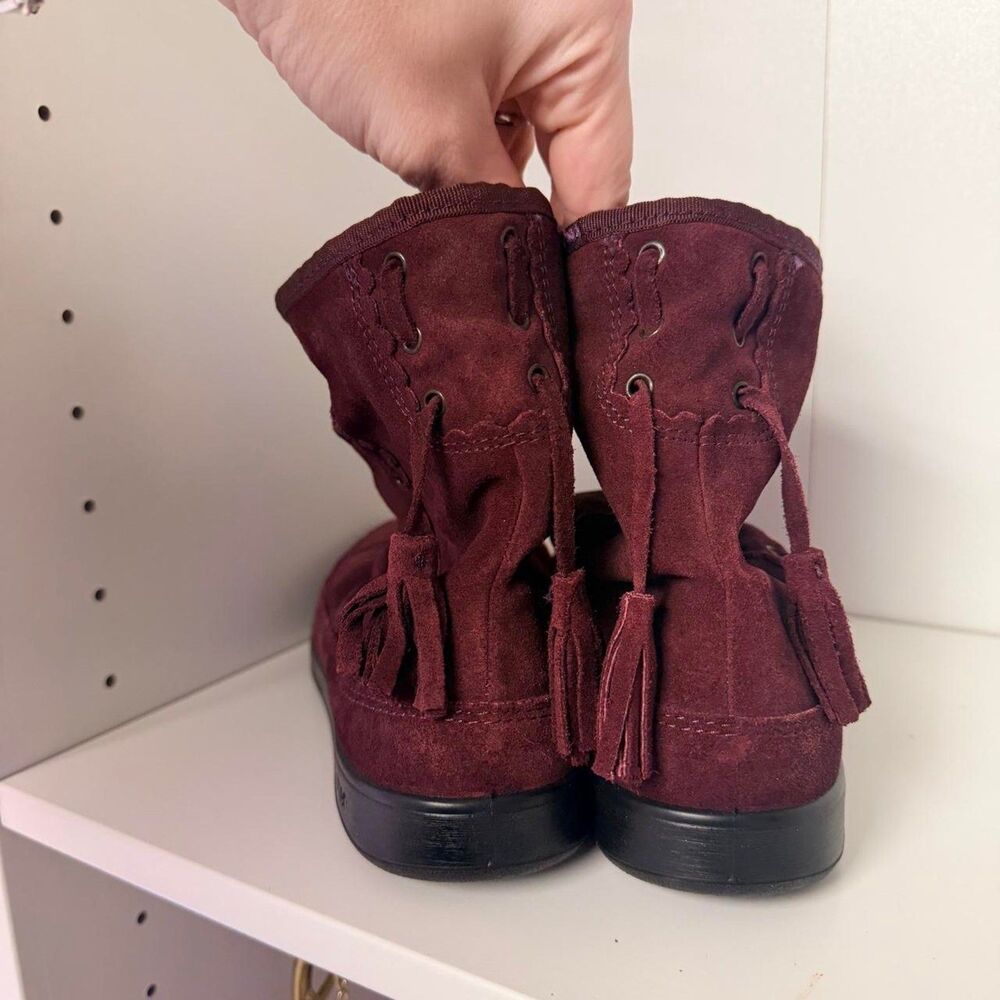Hotter burgundy suede ankle boots Size 7